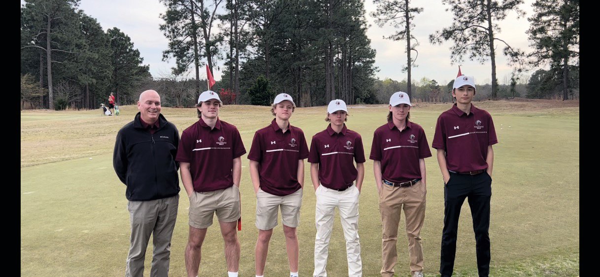 The Seaforth boys golf team, from left to right: head coach Bobby Stewart, J.T. DeLoach, Campbell Meador, Ty Willoughby, Gray Stewart, Griffin Ching.